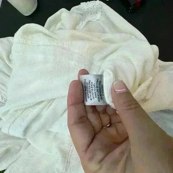 Justily Maxi Dress Women Size M White Lined Vacation Island Beach Swim Strapless - Picture 11 of 14